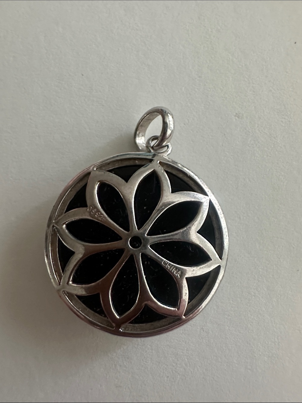 Authentic Judith Ripka 925 Sterling Silver Black Onyx Sunflower Enhancer Pendant - Picture 2 of 4